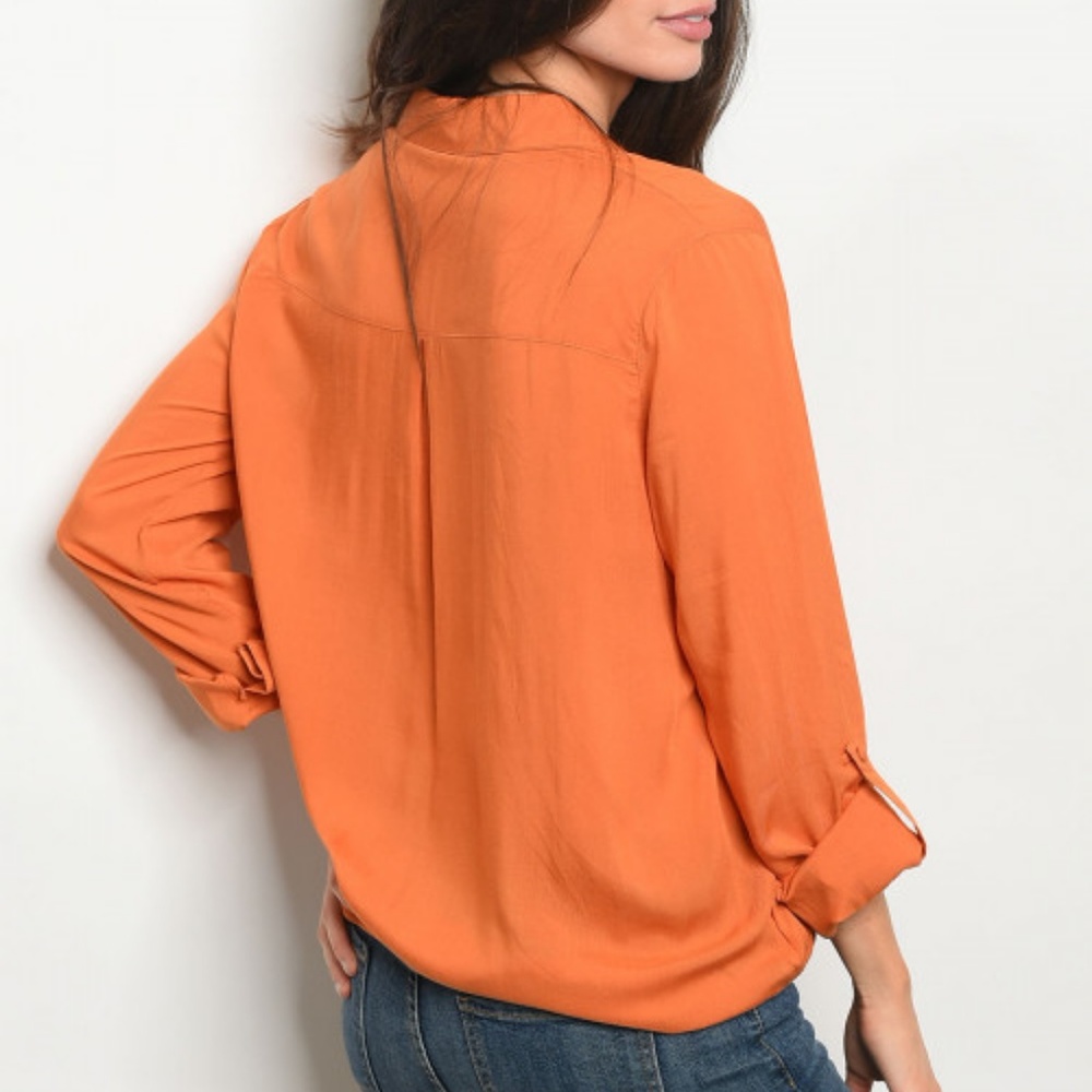 NEW!  Long Sleeve Lace Up Front Shirt - Picture 2 of 2